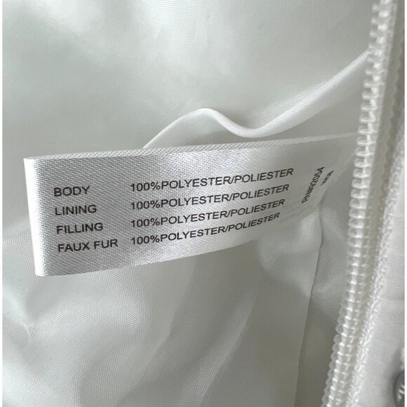 Carolyn Taylor White Sleeveless Puffer Vest W/ Faux Fur Lining & High Collar M - Picture 7 of 13